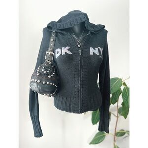 Vintage 2001 DKNY | Zip-Up Knit Hoodie
